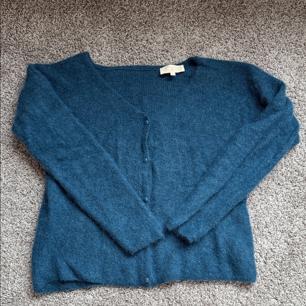 Sezane Teal Cardigan Sweater